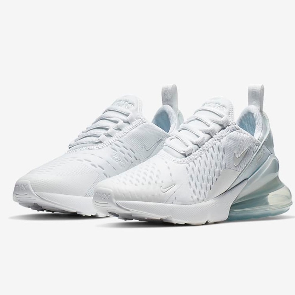 Nike Air Max 270 White on White Womens Sneakers 6.5